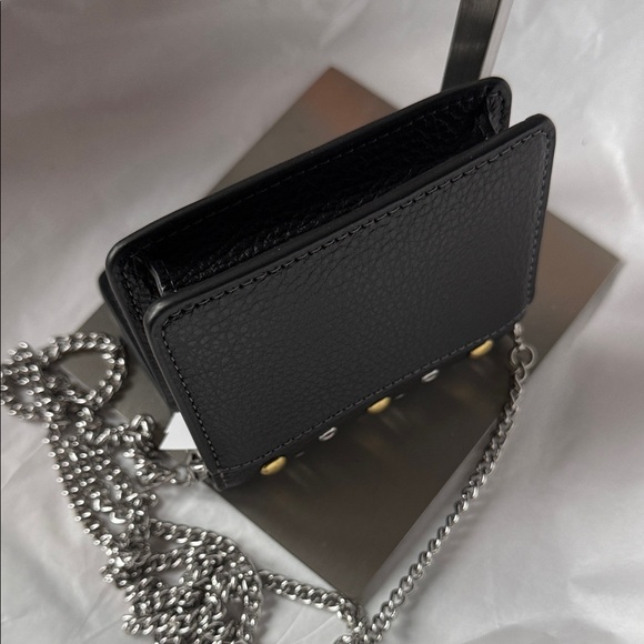 Coach Black Crossbody Cardholder with Gold and Silver Accents - Picture 6 of 11